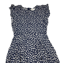 Load image into Gallery viewer, Girls Seed, navy &amp; white floral viscose dress, FUC, size 12, L: 74cm approx