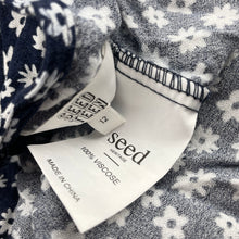 Load image into Gallery viewer, Girls Seed, navy &amp; white floral viscose dress, FUC, size 12, L: 74cm approx