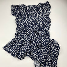 Load image into Gallery viewer, Girls Seed, navy &amp; white floral viscose dress, FUC, size 12, L: 74cm approx