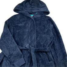 Load image into Gallery viewer, Unisex Peter Alexander, navy soft fleece dressing gown / bath robe, L: 95cm, EUC, size 14,  
