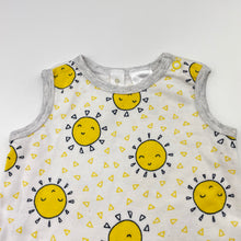 Load image into Gallery viewer, Unisex Dymples, cotton romper, sun, FUC, size 000,  