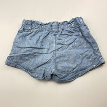 Load image into Gallery viewer, Girls Cotton On, chambray cotton shorts, elasticated, FUC, size 1,  