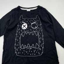 Load image into Gallery viewer, Boys H&amp;T, black cotton long sleeve tee / top, monster, GUC, size 4,  