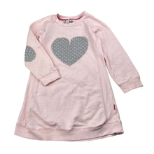 Load image into Gallery viewer, Girls Name It, pink sweater dress, hearts, marks sleeves, FUC, size 3-4, L: 53cm