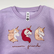 Load image into Gallery viewer, Girls KID, fleece lined sweater / jumper, unicorns, FUC, size 4,  