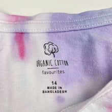 Load image into Gallery viewer, Girls Favourites, tie dyed organic cotton long sleeve tee / top, GUC, size 14,  
