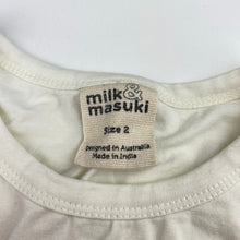 Load image into Gallery viewer, Girls Milk &amp; Masuki, organic cotton blend casual dress, EUC, size 2, L: 45cm at front