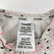 Load image into Gallery viewer, Girls TRADIE baby, TINY TOUGH stretchy zip coverall / romper, GUC, size 000,  