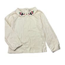 Load image into Gallery viewer, Girls Osh Kosh, cotton long sleeve top, embroidered collar, FUC, size 4,  