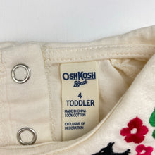 Load image into Gallery viewer, Girls Osh Kosh, cotton long sleeve top, embroidered collar, FUC, size 4,  