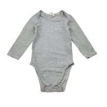 Load image into Gallery viewer, Unisex GRAY LABEL, organic cotton blend bodysuit / romper, GUC, size 0,  