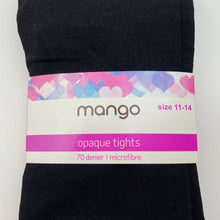 Load image into Gallery viewer, Girls Mango, black 70 denier microfibre stockings, NEW, size 11-14,  
