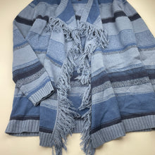 Load image into Gallery viewer, Girls Miss Understood, blue knit drape cardigan, L: 66cm, EUC, size 14,  