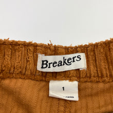 Load image into Gallery viewer, Boys Breakers, chunky corduroy cotton pants, adjustable, Inside leg: 27cm, GUC, size 1,  