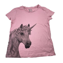 Load image into Gallery viewer, Girls Brilliant Basics, pink cotton tee / top, unicorn, FUC, size 10,  