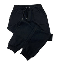 Load image into Gallery viewer, Unisex KID, black fleece lined track pants, Inside leg: 60cm, GUC, size 10,  
