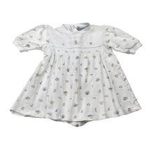 Load image into Gallery viewer, Girls Peter Rabbit, embroidered cotton long sleeve dress, FUC, size 0000, L: 31cm