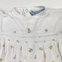 Load image into Gallery viewer, Girls Peter Rabbit, embroidered cotton long sleeve dress, FUC, size 0000, L: 31cm