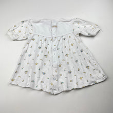 Load image into Gallery viewer, Girls Peter Rabbit, embroidered cotton long sleeve dress, FUC, size 0000, L: 31cm