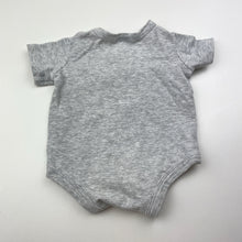 Load image into Gallery viewer, Unisex Fun with Spot, grey marle stretchy bodysuit / romper, EUC, size 0000,  