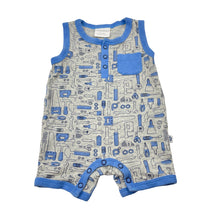 Load image into Gallery viewer, Boys Marquise, soft cotton romper, tools, EUC, size 000,  