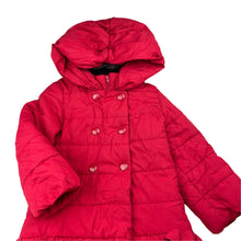 Load image into Gallery viewer, Girls Fresh Baked, red puffer jacket / coat, L: 48cm, EUC, size 4,  