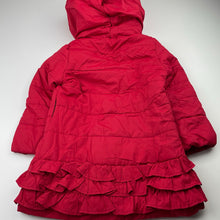 Load image into Gallery viewer, Girls Fresh Baked, red puffer jacket / coat, L: 48cm, EUC, size 4,  