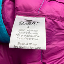 Load image into Gallery viewer, Girls Crane, Performance down/feather filled jacket / coat, EUC, size 4,  