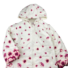 Load image into Gallery viewer, Girls Pumpkin Patch, floral puffer jacket / coat, L: 50cm, light marks throughout, FUC, size 4,  