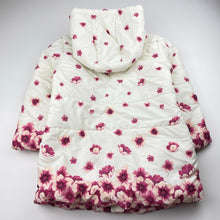 Load image into Gallery viewer, Girls Pumpkin Patch, floral puffer jacket / coat, L: 50cm, light marks throughout, FUC, size 4,  