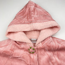 Load image into Gallery viewer, Girls pink, fleece lined velour hooded cape, L: 34cm, mark on hood, FUC, size 3-5,  