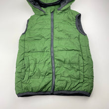 Load image into Gallery viewer, Boys Milkshake, green puffer vest / sleeveless jacket, detachable hood, EUC, size 8,  
