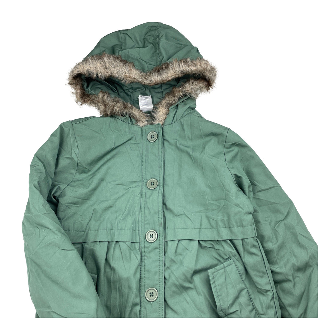 Girls H&T, khaki hooded jacket / coat, EUC, size 6,  
