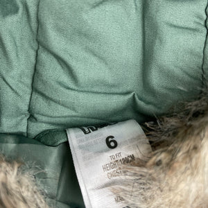 Girls H&T, khaki hooded jacket / coat, EUC, size 6,  