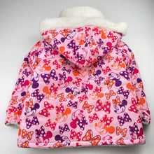 Load image into Gallery viewer, Girls Disney, Minnie Mouse reversible puffer / fleece jacket, EUC, size 6,  