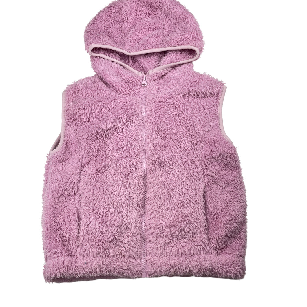 Girls Mango, fleece hooded vest, GUC, size 6,  