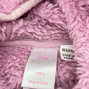 Girls Mango, fleece hooded vest, GUC, size 6,  