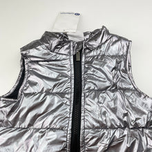Load image into Gallery viewer, Girls B Collection, metallic silver puffer vest / jacket, NEW, size 4,  