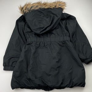 Girls Target, black lightweight hooded jacket / coat, L: 54cm, GUC, size 6,  