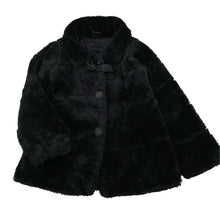 Load image into Gallery viewer, Girls Sista, lined black faux fur jacket, GUC, size 6,  
