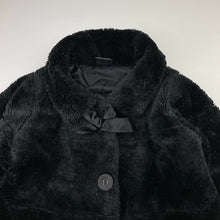 Load image into Gallery viewer, Girls Sista, lined black faux fur jacket, GUC, size 6,  