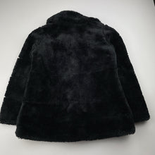 Load image into Gallery viewer, Girls Sista, lined black faux fur jacket, GUC, size 6,  