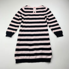 Load image into Gallery viewer, Girls Petit Lem, striped knit cotton long sleeve dress, FUC, size 2, L: 50cm