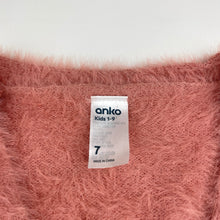 Load image into Gallery viewer, Girls Anko, soft feel fluffy open cardigan, L: 50cm, EUC, size 7,  