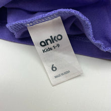 Load image into Gallery viewer, Girls Anko, purple cotton tee / top, GUC, size 6,  