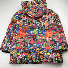 Load image into Gallery viewer, Unisex colourful, duck down filled jacket / coat, L: 50cm, armpit to armpit: 38cm, shoulder to cuff: 42cm, EUC, size 7-8,  