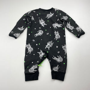 Unisex Anko, stretchy zip romper, rabbits, GUC, size 000,  