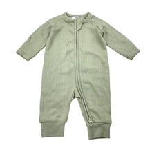 Load image into Gallery viewer, Unisex Target, organic cotton blend zip romper, EUC, size 0000,  
