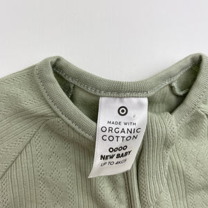 Unisex Target, organic cotton blend zip romper, EUC, size 0000,  