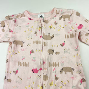 Girls Dymples, organic cotton zip coverall / romper, GUC, size 0,  